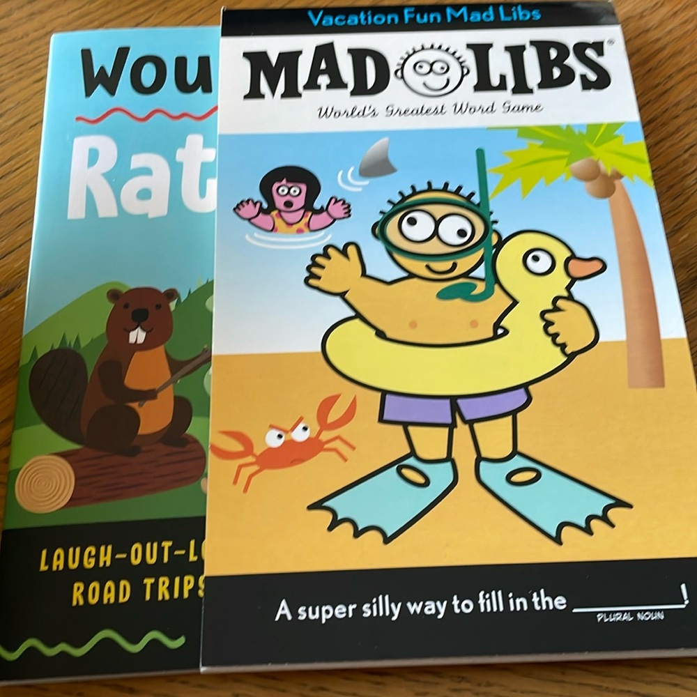 2 Summer Vacation Books - Mad Libs & Would You Rather? NEW Books